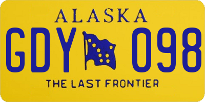 AK license plate GDY098