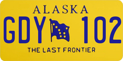 AK license plate GDY102