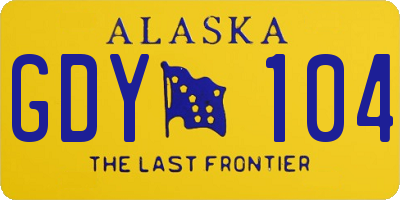 AK license plate GDY104
