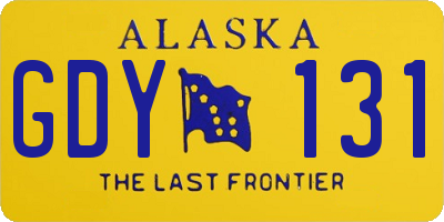 AK license plate GDY131