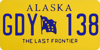 AK license plate GDY138