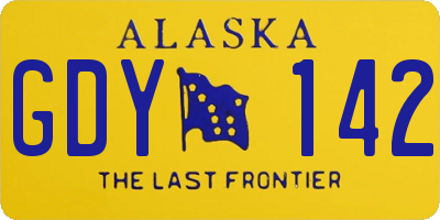 AK license plate GDY142