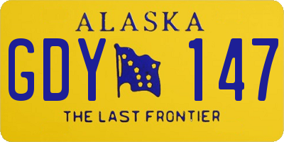 AK license plate GDY147