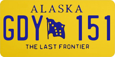 AK license plate GDY151