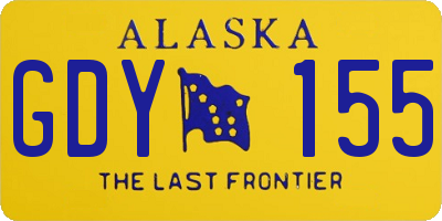 AK license plate GDY155
