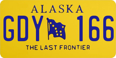 AK license plate GDY166