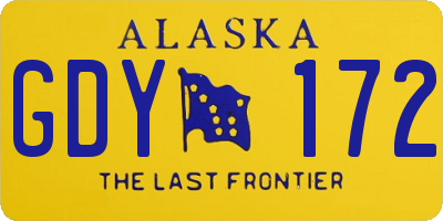 AK license plate GDY172