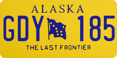 AK license plate GDY185