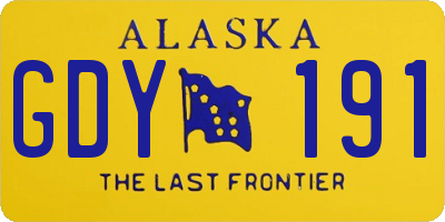 AK license plate GDY191
