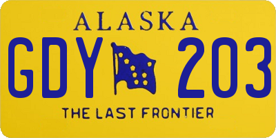 AK license plate GDY203