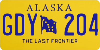 AK license plate GDY204