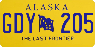 AK license plate GDY205
