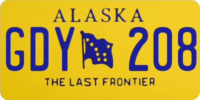 AK license plate GDY208