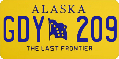 AK license plate GDY209