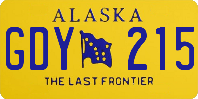 AK license plate GDY215
