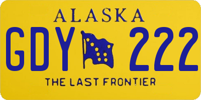 AK license plate GDY222