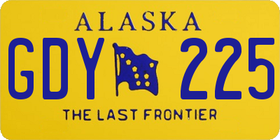 AK license plate GDY225