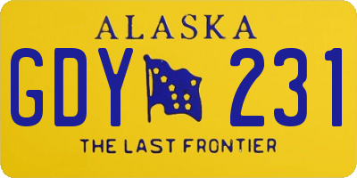 AK license plate GDY231
