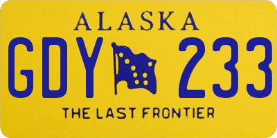 AK license plate GDY233