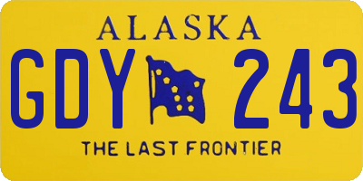 AK license plate GDY243