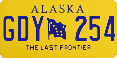 AK license plate GDY254