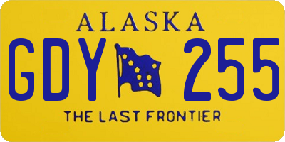 AK license plate GDY255