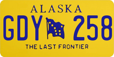 AK license plate GDY258