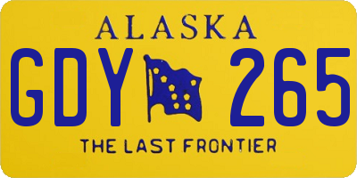 AK license plate GDY265