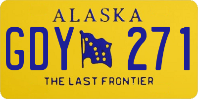 AK license plate GDY271