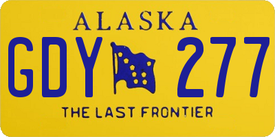 AK license plate GDY277