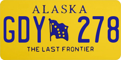 AK license plate GDY278
