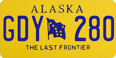 AK license plate GDY280