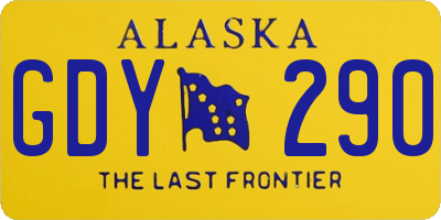 AK license plate GDY290
