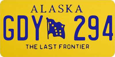 AK license plate GDY294