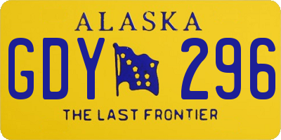 AK license plate GDY296