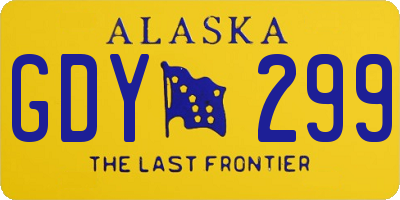 AK license plate GDY299