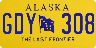AK license plate GDY308