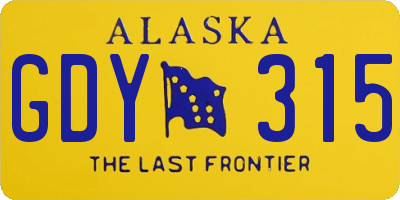 AK license plate GDY315