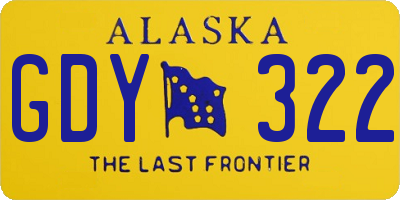 AK license plate GDY322