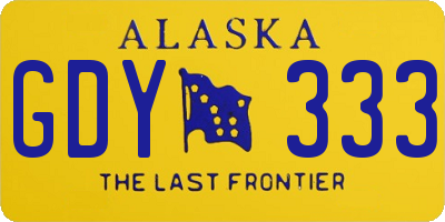 AK license plate GDY333