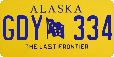 AK license plate GDY334