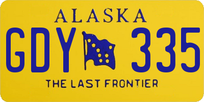 AK license plate GDY335