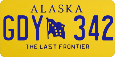 AK license plate GDY342