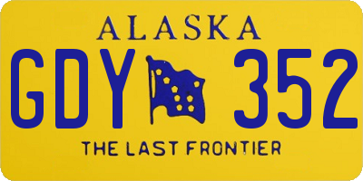 AK license plate GDY352