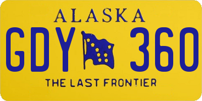AK license plate GDY360