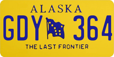 AK license plate GDY364