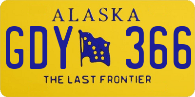AK license plate GDY366