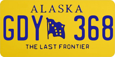 AK license plate GDY368