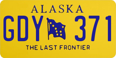 AK license plate GDY371