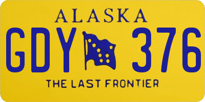 AK license plate GDY376